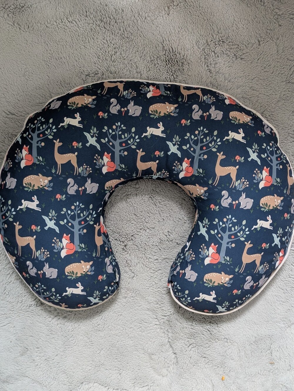 Boppy Infant Nursing Pillow & Positioner - Navy Woodland Animals / Forest Friend